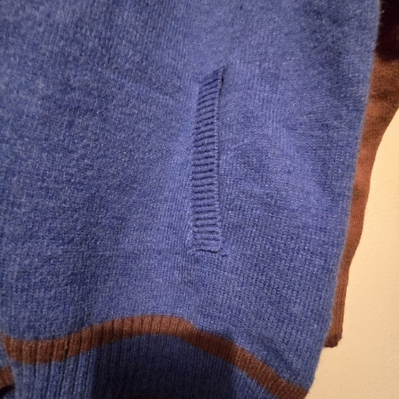 Ins Error Graphic Cardigan Sweater Men's Size MED Blue Brown Last Episode Heavy - Picture 4 of 11